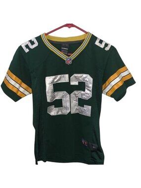 Nike NFL Green Bay Packers Clay Matthews #52 Green/Yellow/White Jersey S